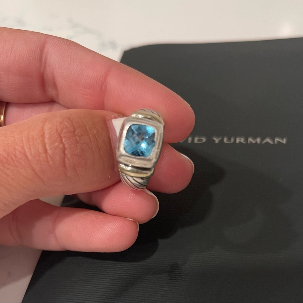 David Yurman - Noblesse Ring w/ Blue Topaz 14K Gold